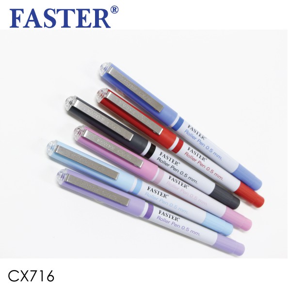 FASTER ปากกาโรลเลอร์ หัวเข็ม หมึกเจล สีตามด้าม CX716