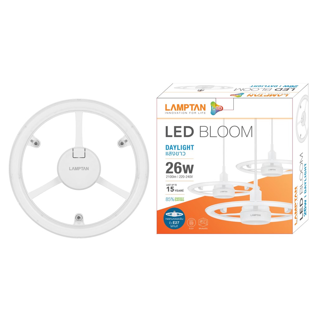 LAMPTAN หลอดไฟ ดีไซน์สวย ติดโชว์หลอด LED Bloom 26W แสงสีขาว แลมป์ตั้น