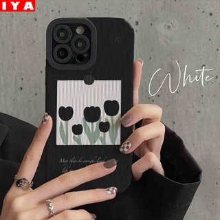 เคสโทรศัพท์มือถือหนังนิ่ม กันกระแทก ลายดอกทิวลิป แฟชั่น สําหรับ iPhone13 Pro Max iPhone11 Pro iPhone12 iPhoneXR XS 6 6S 7 8 Plus