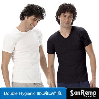 Sanremo Double Hygienic เสื้อแขนสั้น แซนรีโม หยุดยั้งแบคทีเรีย หมดกังวลกลิ่นเหงื่อ+อับชื้น ระบายอากาศดี ผ้านุ่ม NIS-SCD