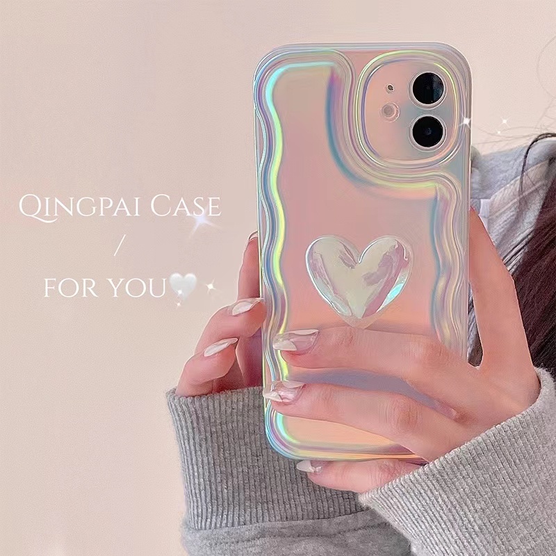 ส่งจากไท Love Heart รูปหัวใจ ins น่ารัก เคสไอโฟน 15 14 13 pro max 12 11 เคส for iphone 12 11 pro max plus case นุ่ม