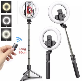 （พร้อมส่ง）2020 ใหม่ 4 in 1 Selfie Stick L07 ไฟไลฟ์สดแบบพกพาง่ายสะดวก พร้อมขาตั้งโตะ ไม้เซลฟี่และรีโมทบลูทูธในตัว