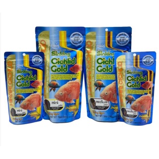 Hikari Sinking Cichlid Gold 100g / 342g. อาหารปลาฮิคาริ ซิงกิ้ง ซิคลิด โกลด์ อาหารปลาหมอสี ปลาหมอ สูตรเร่งสี เม็ดจม