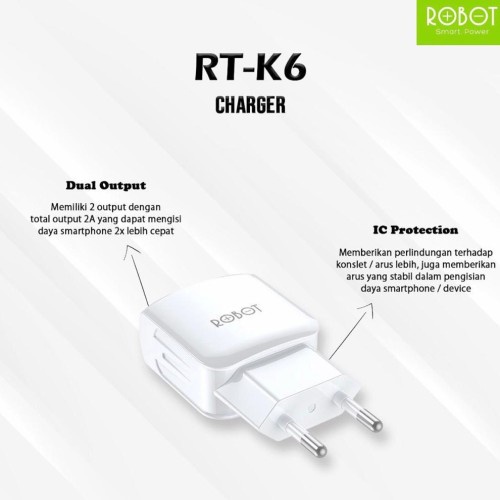 ROBOT CHARGER BATOK ROBOT HEAD ROBOT RT-K6 RTK6 2.4A ต่อชิ้น