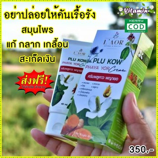 ส่งฟรี พลูคาวสมุนไพร ครีมพลูคาว พญายอ Plu Kow Phayayor Cream สมุนไพร แก้ กลาก เกลื้อน สะเก็ดเงิน ขนาด 40 ml.
