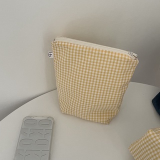 mate.made.material | Flabby Bag — Toiletry &amp; Makeup Bag / etc. (Gingham fabric)