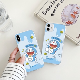 smile Doraemon เคสไอโฟน 11 12 13 pro max 14 plus cartoon phone case Se2020 เคส iPhone 7 8 Plus 8พลัส X Xr Xs Max cover