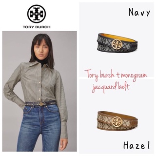 Tory burch t monogram jacquard belt แท้ Factory oem