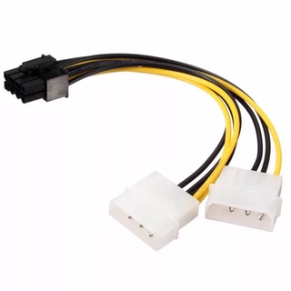 18ซม.8Pin คู่4Pin การ์ดสายไฟ Y รูปร่าง8 Pin PCI Express ถึง Dual 4พิน molex กราฟิกการ์ด