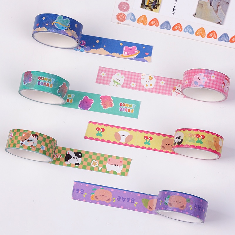 สติกเกอร์เทปวาชิ ลายการ์ตูนสัตว์เลี้ยงน่ารัก ยาว 3 เมตร สําหรับตกแต่ง DIY