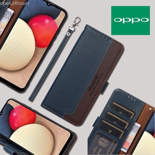 OPPO A38 A58 Reno 10 Pro+ 5G A78 A98 Reno 8T A17k A77s Reno 8/8 Z Pro A57 A77 Find X5 Pro A96 Reno 7/7 Z Pro A76 A95 A16k Reno 6/6 Z Pro A16 A54 A74 A94 Reno 5 Pro A93 A73 A53 A15/A15s Reno 4/4 Z Pro A7 A12 ซองโทรศัพท์หนังพลิก กระเป๋าสตางค์แบบคลาสสิก