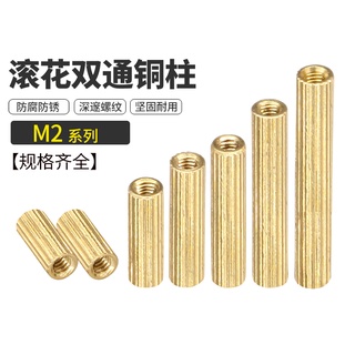 [20-100 ชิ้นพอดี] M2 Double Through Knurled Copper Post รอบโพสต์การรักษาความปลอดภัย กล้องถ่ายรูป Stud Screw Stud Round Type Copper Post