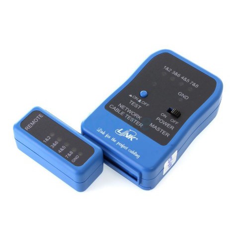 อุปกรณ์ทดสอบสัญญาณสาย Lan/สายโทรศัพท์ Cable Tester LINK (TX-1302) UTP CABLE TESTER (BLUE)