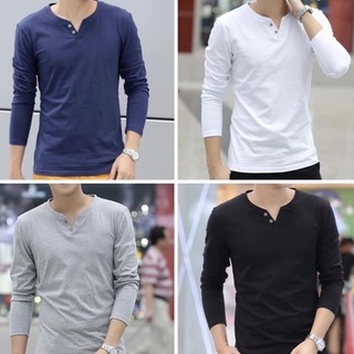 เสื้อเชิ้ตนำเข้า ผ้าฝ้าย พร้อมส่งทันที 4 สี ขาว ดำ เทา กรม