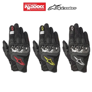 ALPINESTARS ถุงมือรุ่น SMX1 AIR V2 CARBON GLOVE ถุงมือผ้าผสมหนังการ์ดคาร์บอนรุ่นยอดนิยม