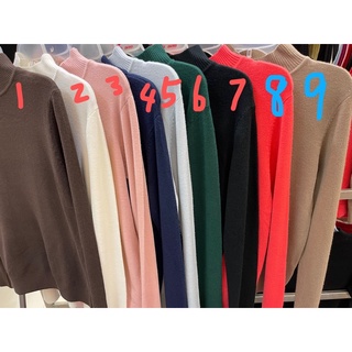 เสื้อไหมพรมเสื้อคอปีนเนื้อยืดดีใส่แล้วดูหรูสวยสุดฯค่ะมี9สีค่ะ  0109#