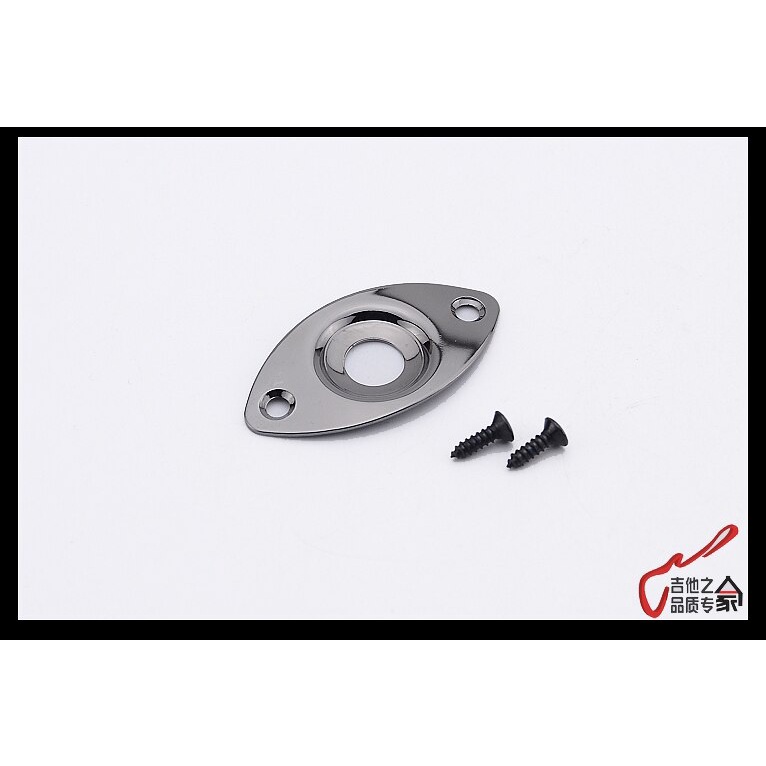 1 Piece Oval Curved Metal Jack Plate For Electric Guitar Bass ( #0420 ) MADE IN KOREA - รูปที่ 2