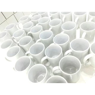 แก้วน้ำเซรามิกสีขาวล้วน ขนาด 11oz. แก้วขาวสำหรับสกรีน เกรดดีพิเศษ สำหรับสกรีนลายซับลิเมชั่น