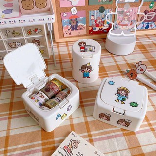 (พร้อมส่ง) กล่องใส่ของพลาสติก กล่องอเนกประสงค์ แถมสติ๊กเกอร์