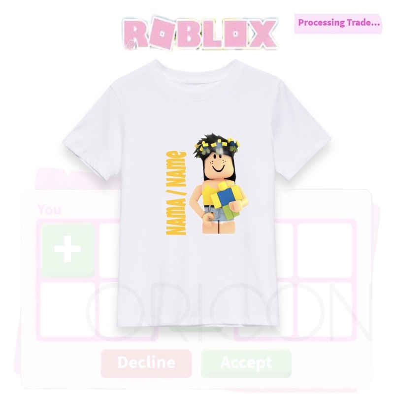 Roblox Tshirt เกม tee ผ้าฝ้ายสาวน่ารักเสื้อยืด roblox gfx ความงามแฟนตัวอักษรเลโก้ตุ๊กตาพิมพ์ชื่อฟรี