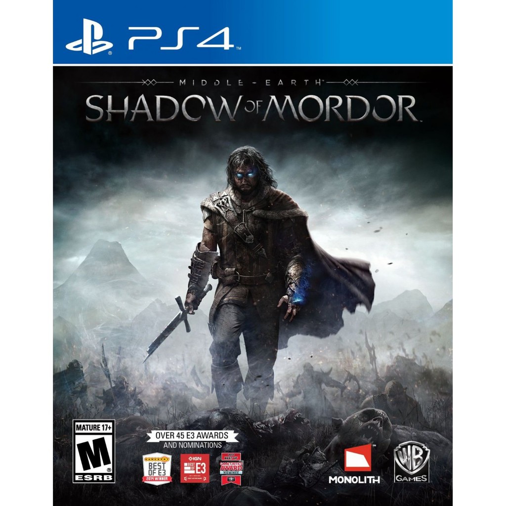 แผ่นเกม Shadow of Mordor สําหรับ PS4