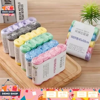 ถุงขยะ พกพา 100ใบขนาด 45×50CM 5ม้วน เนื้อเหนียว ไม่สกปรก
