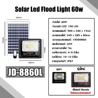 JD ของแท้!!ไฟสปอตไลท์โซล่าเซลล์ รุ่น L-SERIES 25W 40W 60W 100W 200W 300W กันน้ำ IP67