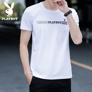 เสื้อผ้าผช2021 Playboy เสื้อยืดชาย 2021 ฤดูร้อนใหม่นักเรียนชายเสื้อยืดแขนสั้นชายเสื้อ bottoming ผ้าฝ้ายด้านบนS-5XL