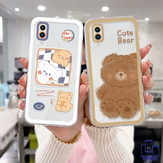 เคส VIVO Y12S Y12 Y20 Y15S Y91C Y21 2021 Y21A Y21T Y30 Y21S Y20S Y12i V21 V23E Y75 T1 Y55 Y75 Y16  Y91 Y30i Y93 Y95 Y15 Y17 Y50 Y53S Y51 2020 Y51A Y33T Y10 Y33S Y1S Y11 Y31  เคสโทรศัพท์มือถือแบบนิ่ม เคสใสลายหมีน่ารัก