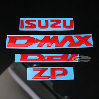 All New Isuzu D-MAX Ddi ZP 2020 ชุด 4 ชิ้น ป้ายโลโก้ ตัวนูน ISUZU D-MAX Ddi 2020 2021 2022 ติดท้ายรถกระบะ สีแดง