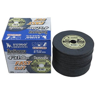 ใบตัดซูโม่ (SUMO FAST CUT) ตัดสแตนเลส,เหล็กขนาด4" 25 ใบ ขนาดใบตัดบางเป็นพิเศษเพียง 1 มม.