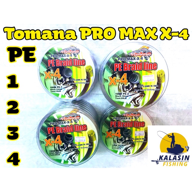 สายPE TOMANA PRO MAX X-4 PE 1/2/3/4 100m