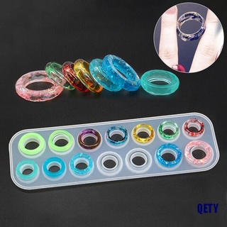 (QETY)14 Hole Ring Silicone Mold Jewelry Pendant Making Epoxy Resin Mould Tool DIY