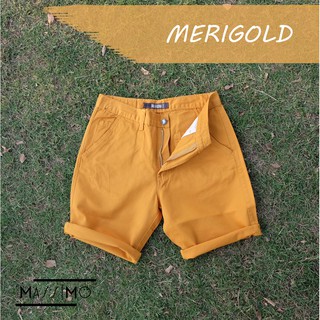 กางเกงขาสั้น สีเหลืองทอง (cotton100%)