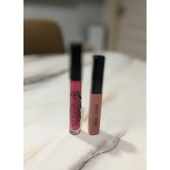 New❗️ลิปกลอส MAC และ Bobbi Brown Mac Powerglass Plumping #pleased as punch และ  Bobbi Brown Crushed 
