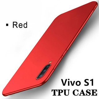 TPU CASE เคสวีโว่ Vivo S1 เคสซิลิโคน เคสนิ่ม สวยและบางมาก เคสสีดําสีแดง [ส่งจากไทย]