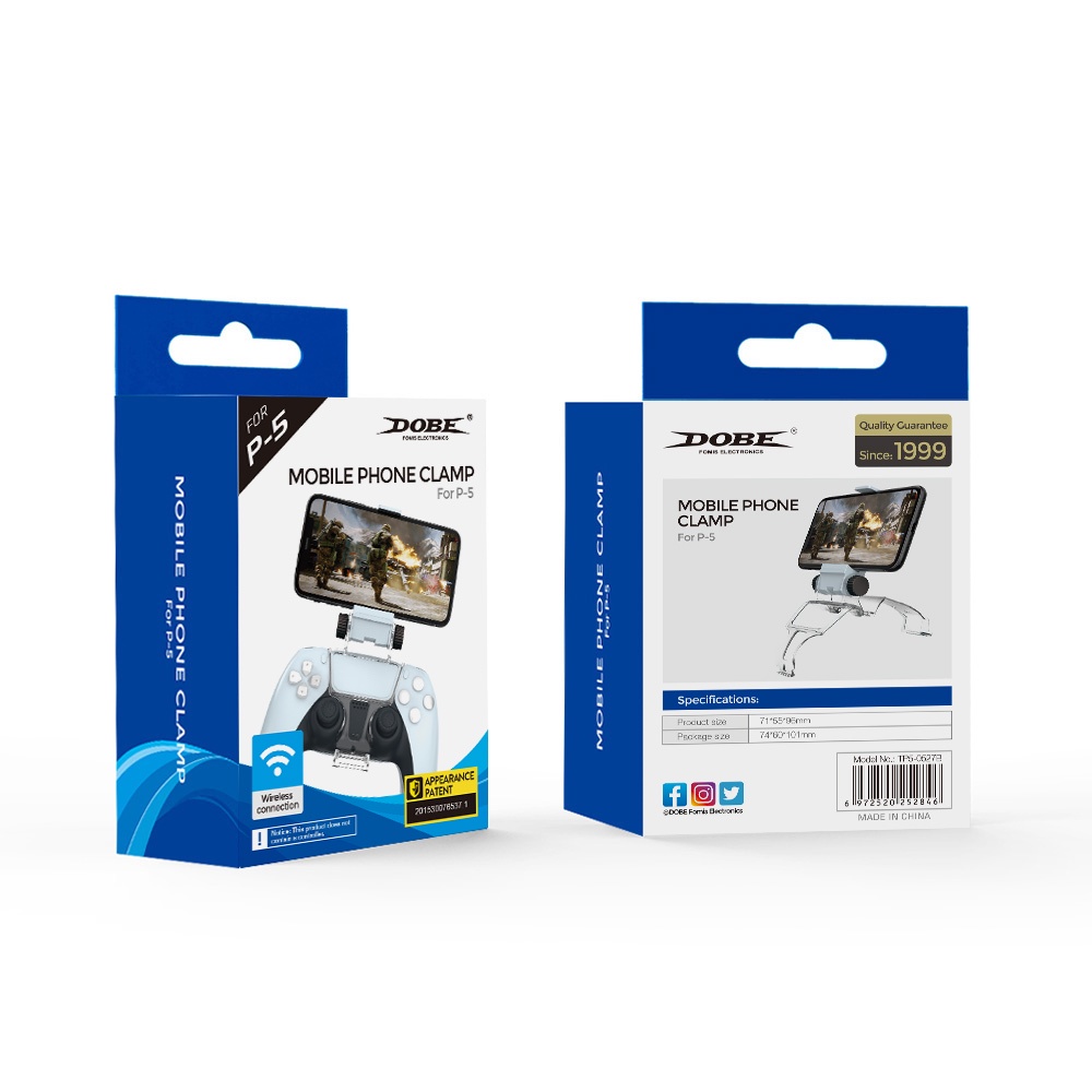 Dobeแท้ PS5 Controller Mobile Phone Clamp แบบหมุนไม่ได้ Dobeแท้ PS5 คลิปยึดมือถือกับจอย ที่จับจอยกับมือถือ PS5