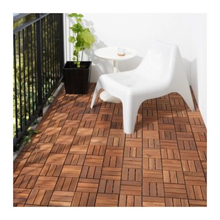 RUNNEN แผ่นพื้นกลางแจ้ง Floor decking, outdoor 30*30 cm / 9 แผ่น (น้ำตาล)