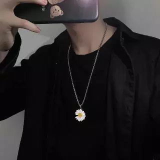 สร้อยคอโซ่ ประดับจี้ดอกเดซี่ แฟชั่นสไตล์ฮิปฮอป