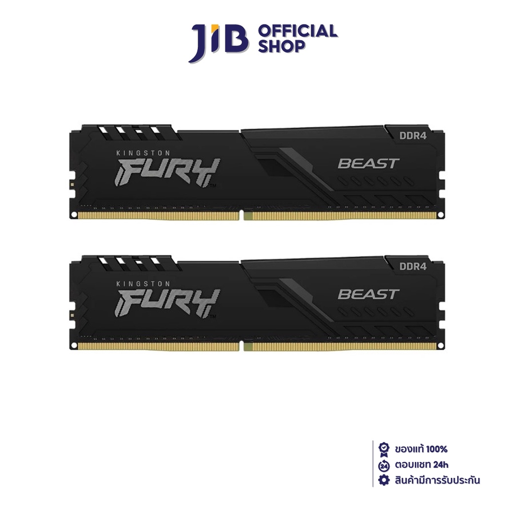 RAM 3050 บาท KINGSTON 32GB (16GBx2) RAM (หน่วยความจำ) FURY BEAST DDR4 (BLACK) (KF432C16BBK2/32) Computers & Accessories
