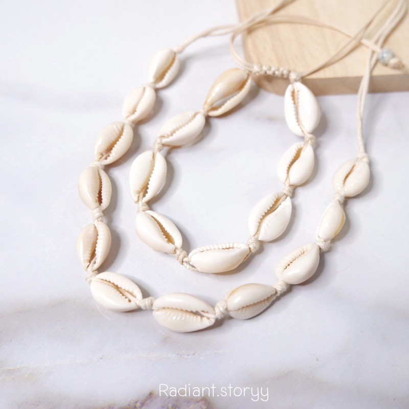 พร้อมส่งจากไทย🇹🇭 สร้อยหอย เบี้ยรุ่นคลาสสิค สร้อยเปลือกหอย สร้อยคอ สร้อยไปทะเล