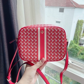 สะพายกระเป๋าแดงเรียกทรัพย์ TORY BURCH T Zag Crossbody Print Classic Cute Logo 64280