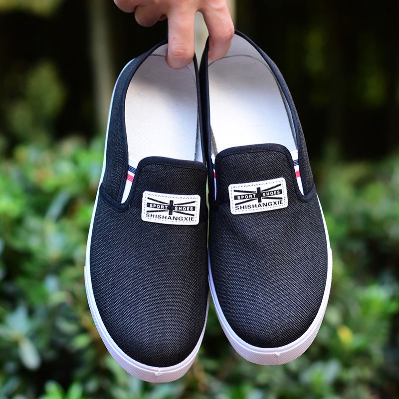 ส่งเร็ว🚚39-44 รองเท้าผู้ชาย ดำ/เทา แฟชั่น สลิปออน นำเข้า ราคาถุก ผู้ชาย ผ้า ไม่มีเชือก B-055 - รูปที่ 7