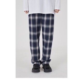 Acover 🇰🇷 ( พร้อมส่งสีดำ XL ) renewal tartan check pants กางเกงขายาวลายสก็อต acover