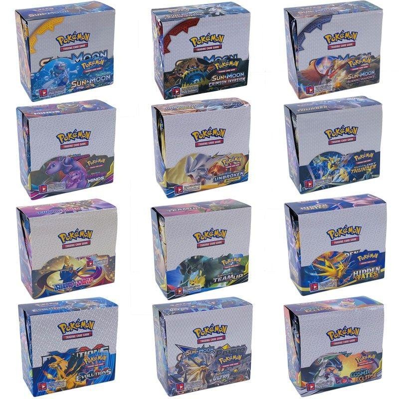 324pcs Pokemon Card Collection Sun & Moon Lost Thunder TCG Evolutions Unified Minds Trading Card เกมโปเกมอน ToysFull Art เกมของเล่นของขวัญ- ENGLISH 324PCS 36 แพ็ค