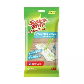 (1 ห่อ) สก๊อตซ์-ไบรต์ ผ้าถูพื้น แบบเปียก Scotch-Brite Floor wet wipes