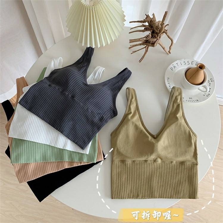 Braบราเสื้อกล้ามบรา🍓เต็มตัวมีฟองน้ำในตัวถอดออกได้งานจริงสวยมาก อก 32-38{SB--881}