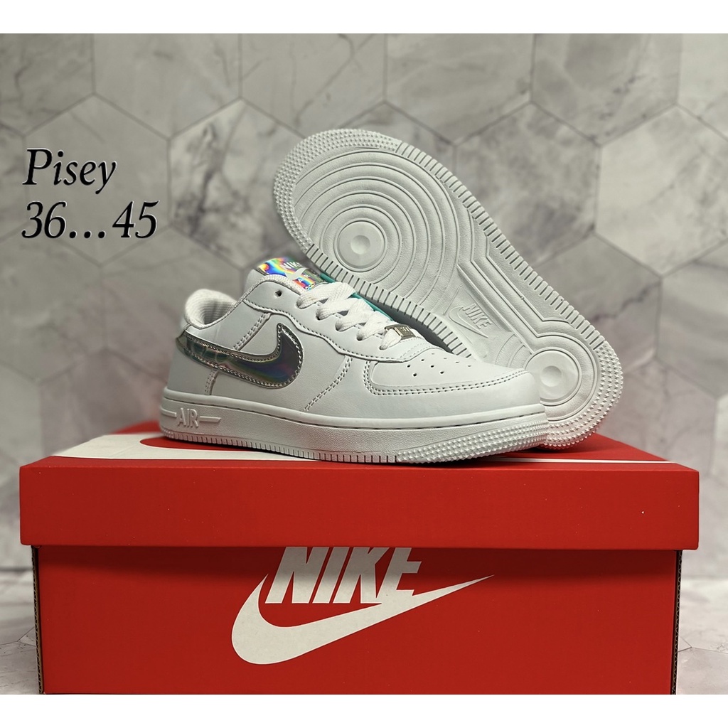 🔥รองเท้าผ้าใบไ น กี้ AF 1 ขาว/ดำ/โลโก้เทา (SIZE:36-45) รองเท้าผ้าใบผู้ชายและหญิง🔥