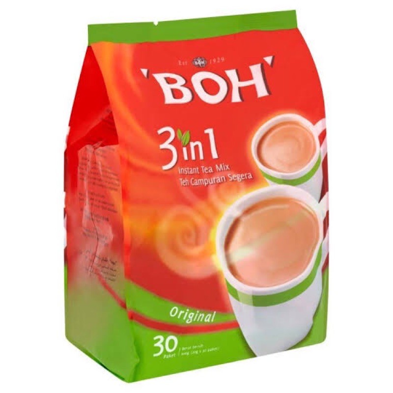 ชา BOH 3in1 Instant Tea Mix  ชานมรสชาติเข้มข้น 30ซอง