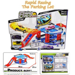 ของเล่นเด็กเซ็ตลานจอดรถรถตำรวจ RAPID RACING THE PARKING LOT NO.CY380-7A